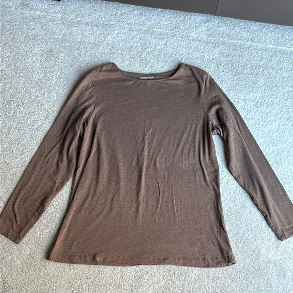 Brown Coldwater Creek Long-sleeved Tee - size 1X